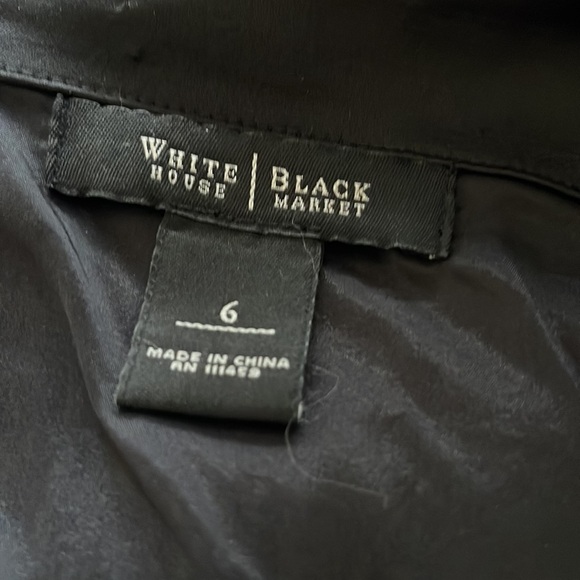 White House Black Market Sleeveless Ruffled Neckline Black Dress. P/A1749/7 - Picture 3 of 4